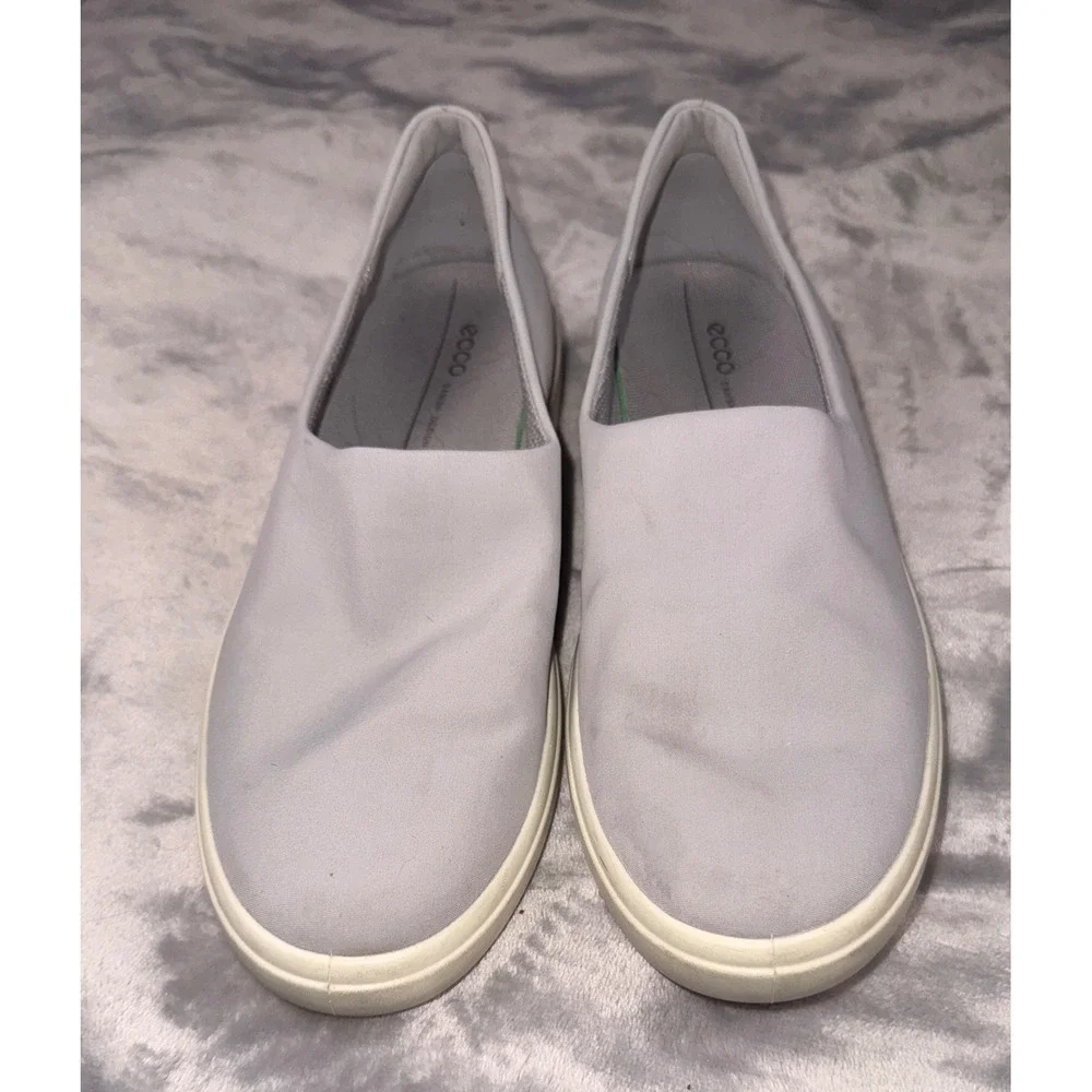 ECCO Danish Design Womens Grey Textile Slip On Wedge Platform Sneakers Size 39
